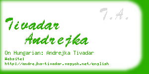 tivadar andrejka business card